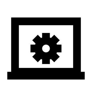 Dizüstü bilgisayar ayarları düz vektör simgesi