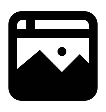 Manzara düz vektör simgesi