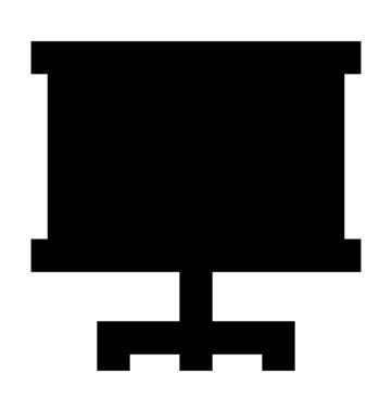 Şövale kurulu düz vektör simgesi