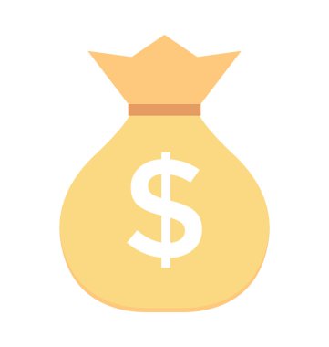 Para çuval renkli vektör simgesi