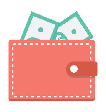 M-cüzdan renkli vektör simgesi