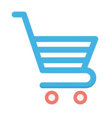 Alışveriş arabası renkli vektör simgesi