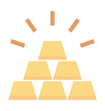 Altın külçeler renkli vektör simgesi