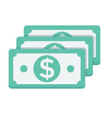 Banknot renkli vektör simgesi