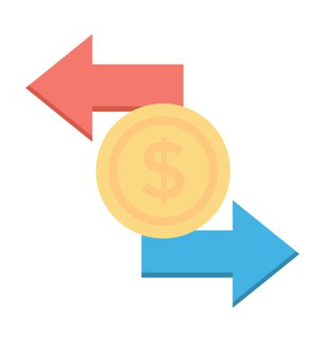 Dolar döviz renkli vektör simgesi