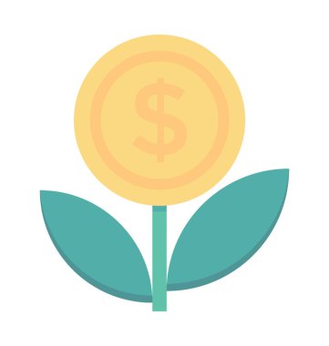 Para bitki renkli vektör simgesi