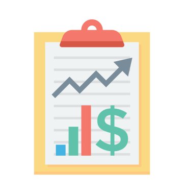 Finans rapor renkli vektör simgesi