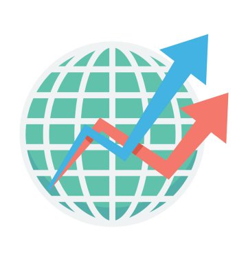 Dünya çapında renkli vektör simgesi