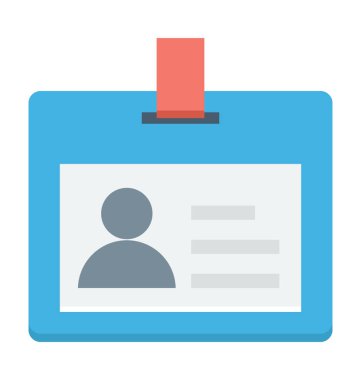 Kimlik kartı renkli vektör simgesi