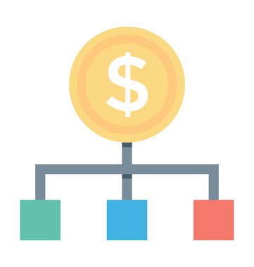 Finansal hiyerarşi renkli vektör simgesi