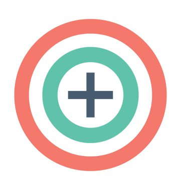 İnce artı renkli vektör simgesi