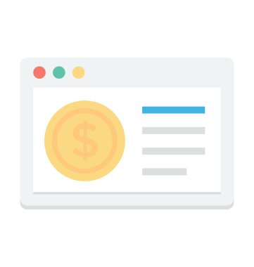 Online Bankacılık renkli vektör simgesi
