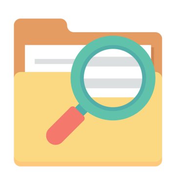 Arama klasörü renkli vektör simgesi