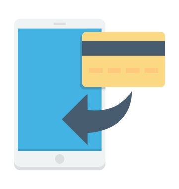 Online ödeme renkli vektör simgesi