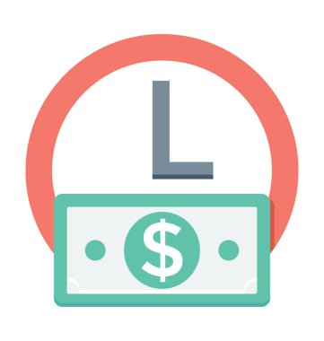 Yatırım zaman renkli vektör simgesi