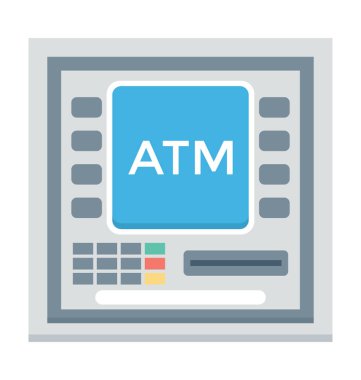 ATM makine renkli vektör simgesi