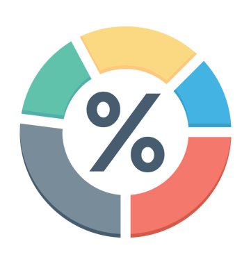 Pasta grafik renkli vektör simgesi