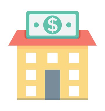 bank renkli vektör simgesi