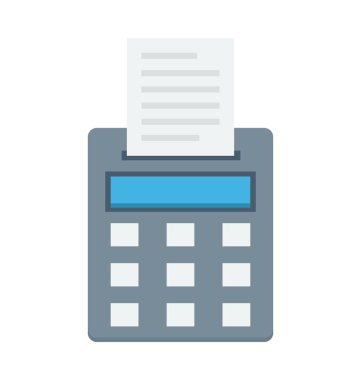 Yazar kasa renkli vektör simgesi