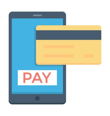 Online ödeme renkli vektör simgesi