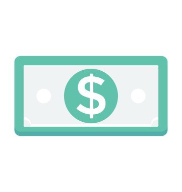 Banknot renkli vektör simgesi