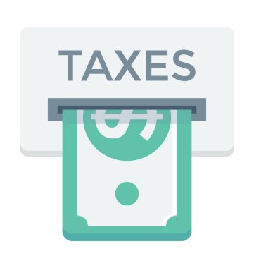 Vergi renkli vektör simgesi