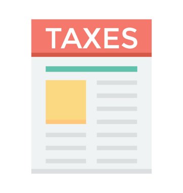 Vergi rapor renkli vektör simgesi