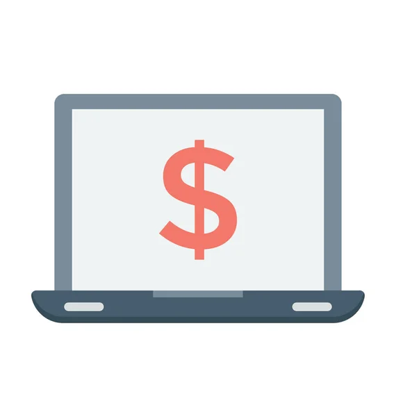 Online Bankieren Gekleurde Vector Icon — Stockvector