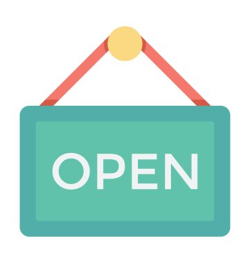 Açık oturum kurulu renkli vektör simgesi