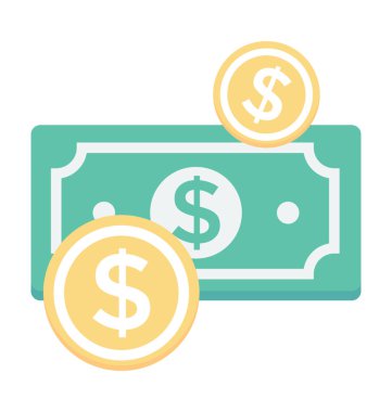 Doları renkli vektör simgesi