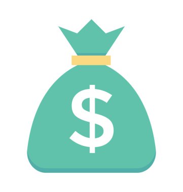 Para çuval renkli vektör simgesi