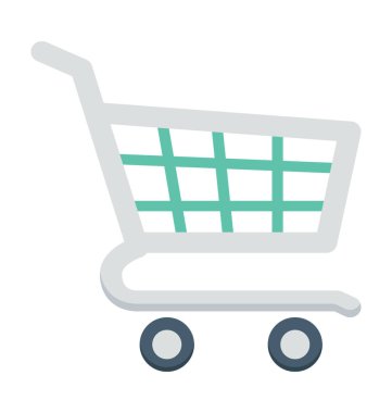 Alışveriş arabası renkli vektör simgesi