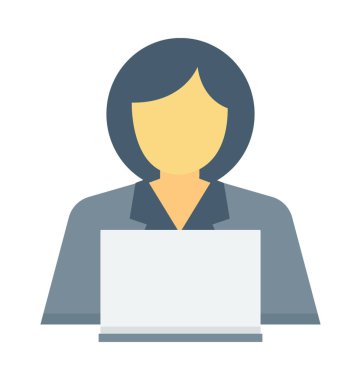 Kadın yöneticisi renkli vektör simgesi