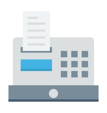 Yazar kasa renkli vektör simgesi