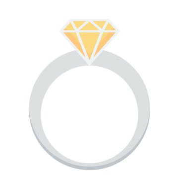 Elmas yüzük renkli vektör simgesi