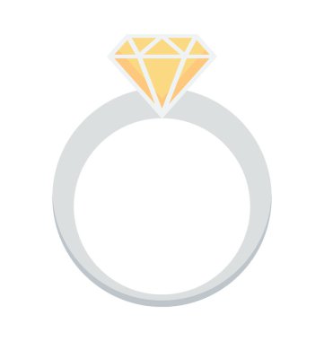 Diamond Ring Colored Vector Icon clipart