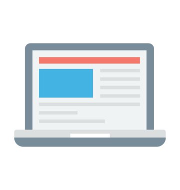 Laptop renkli vektör simgesi