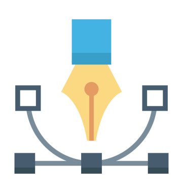 Bezier aracı renkli vektör simgesi