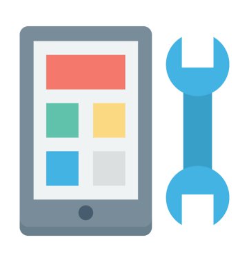 Mobil onarım renkli vektör simgesi