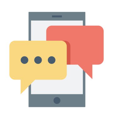 Mobil sohbet renkli vektör simgesi