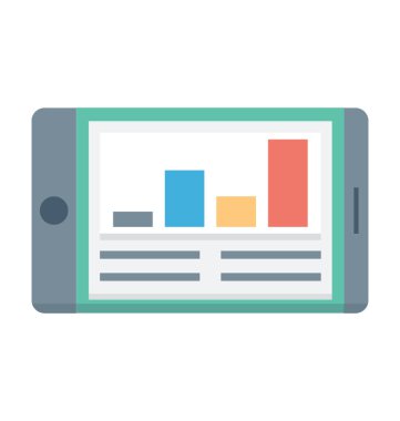 Mobil grafik renkli vektör simgesi