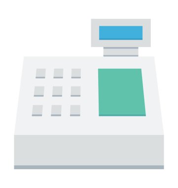 Yazar kasa renkli vektör simgesi