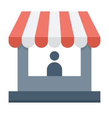 Kiosk renkli vektör simgesi