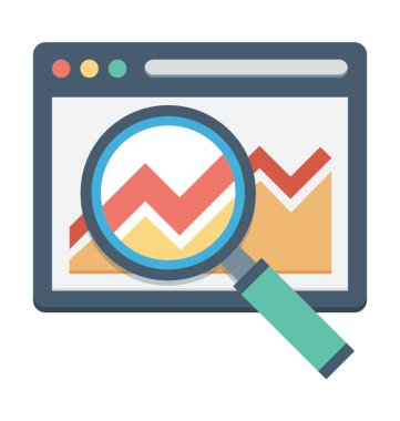 Arama grafik renkli vektör simgesi
