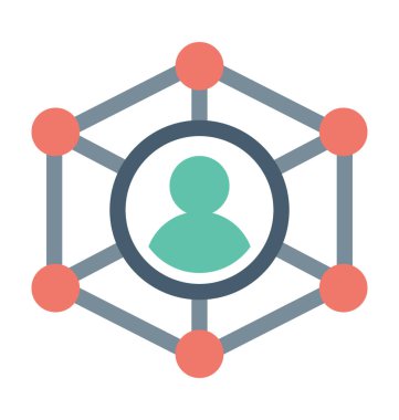 Vektör simge renkli sosyal ağ