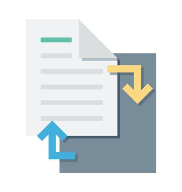 Dosya paylaşımı renkli vektör simgesi