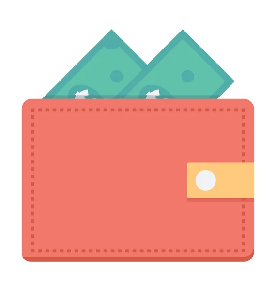 Wallet Colored Vector Icon — Stock Vector