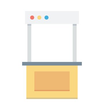 Kiosk renkli vektör simgesi