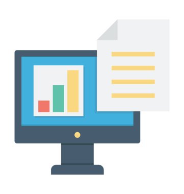 Çevrimiçi belgeleri renkli vektör simgesi