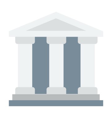 Mahkeme renkli vektör simgesi